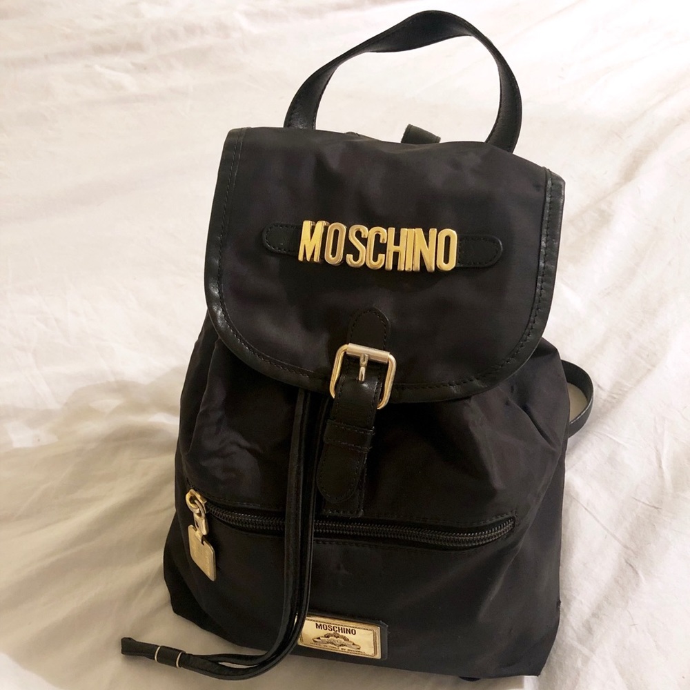 Vintage Moschino Redwall black backpack bag